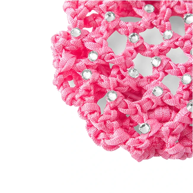 Rumpf Bun Cover, Farbige Haarnetz für Dutt mit Kristall - Rosa - pink Rumpf Bun Cover, Farbige Haarnetz für Dutt mit Kristall - Rosa - pink