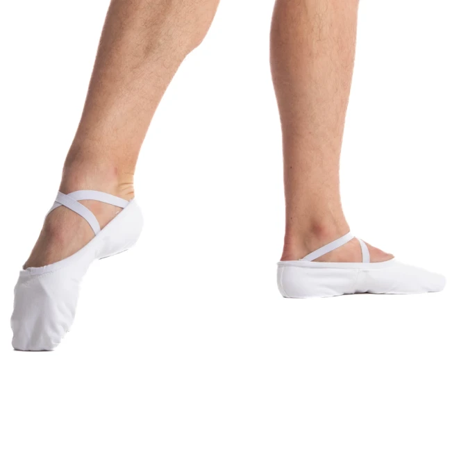 Sansha Pro, Herren Ballettschläppchen aus Leinen - Weiss Sansha Pro, Herren Ballettschläppchen aus Leinen - Weiss