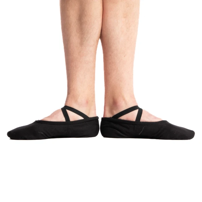 Sansha Pro, Herren Ballettschläppchen aus Leinen - Schwarz Sansha Pro, Herren Ballettschläppchen aus Leinen - Schwarz