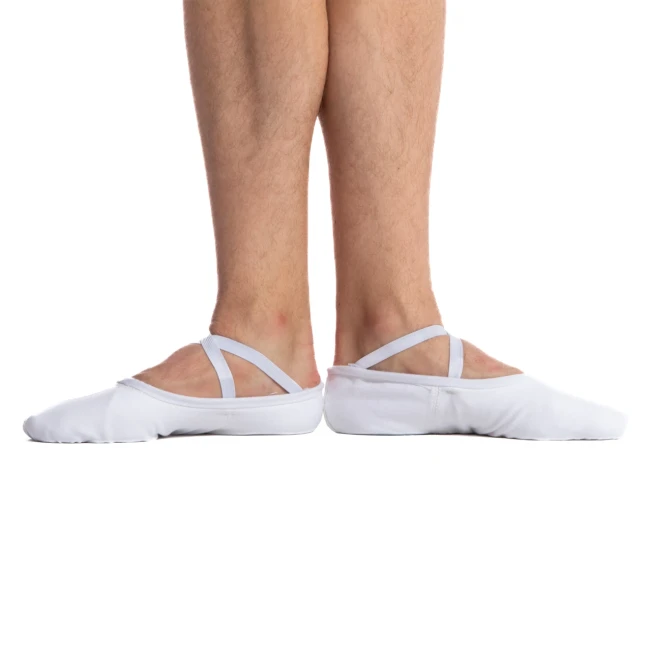 Sansha Pro, Herren Ballettschläppchen aus Leinen Sansha Pro, Herren Ballettschläppchen aus Leinen - Weiss