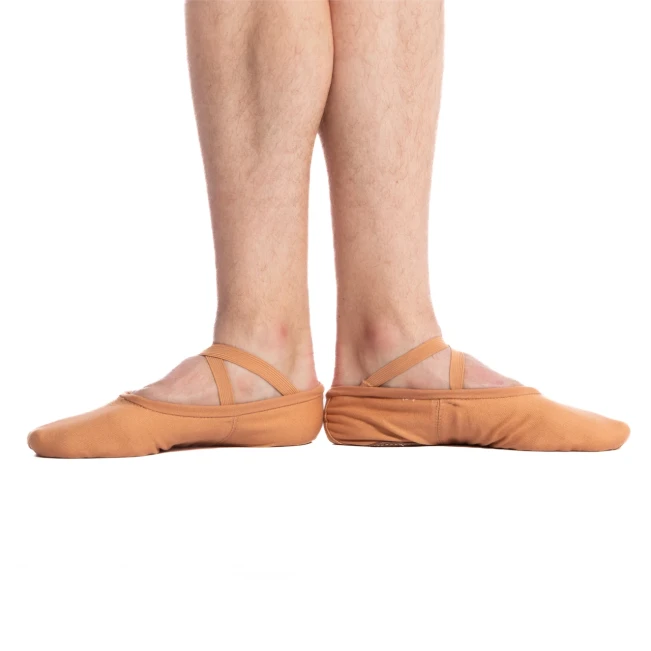 Sansha Pro, Herren Ballettschläppchen aus Leinen Sansha Pro, Herren Ballettschläppchen aus Leinen - Hautfarbe flee-light tan Sansha