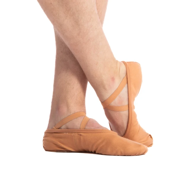 Sansha Pro, Herren Ballettschläppchen aus Leinen Sansha Pro, Herren Ballettschläppchen aus Leinen - Hautfarbe flee-light tan Sansha
