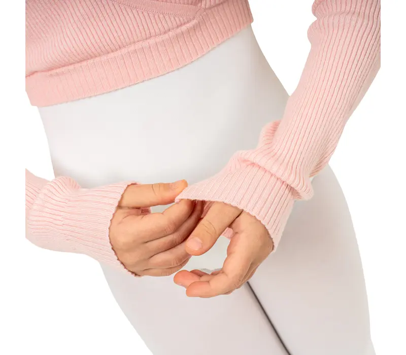 Capezio Cross Over Top, Aufwärm-Top für Mädchen - Hellrosa Bloch