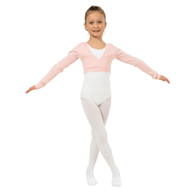 Bloch Fix Wrap Sweater, Mädchen-Ballett-Top zum Aufwärmen Capezio Cross Over Top, Aufwärm-Top für Mädchen - Hellrosa Bloch