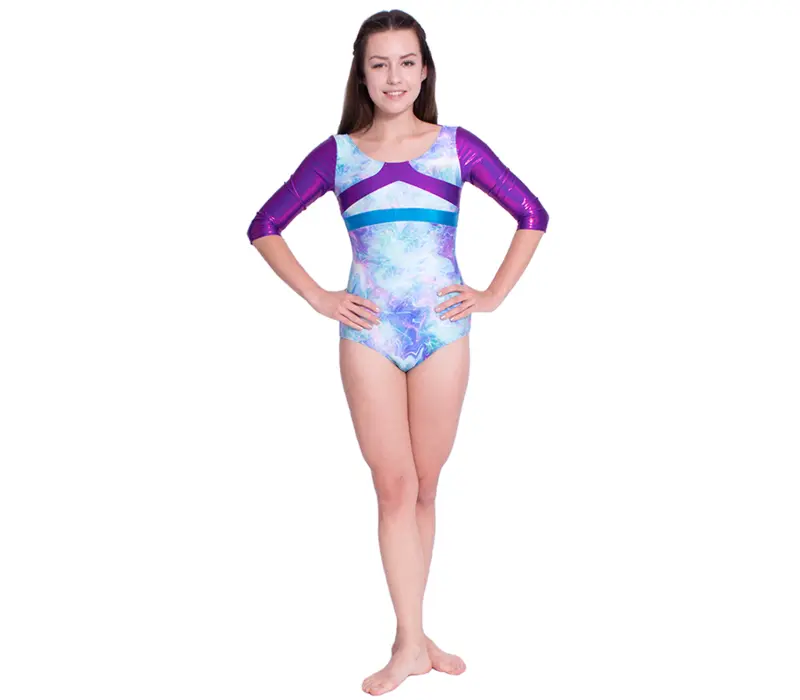 Capezio Gymnastics Arch Back, Gymnastikanzug für Frauen - Capezio Laser Hellblau Capezio Gymnastics Arch Back, Gymnastikanzug für Frauen - Capezio Laser Hellblau