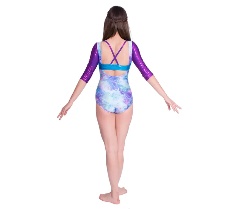 Capezio Gymnastics Arch Back, Gymnastikanzug für Frauen - Capezio Laser Hellblau Capezio Gymnastics Arch Back, Gymnastikanzug für Frauen - Capezio Laser Hellblau