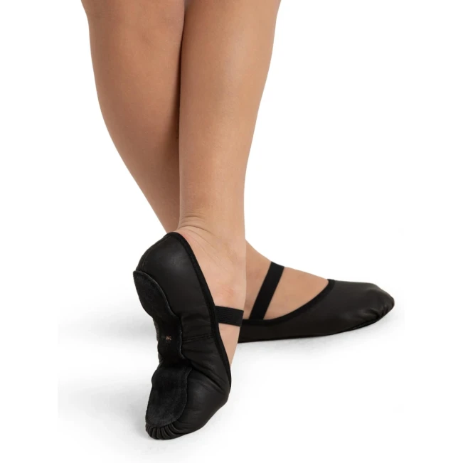 Capezio Luna, Kinder-Leder-Tanzschläppchen - Schwarz Capezio Luna, Kinder-Leder-Tanzschläppchen - Schwarz