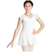 Capezio flutter sleeve dress, Tanztrikot mit Rock - Weiss
