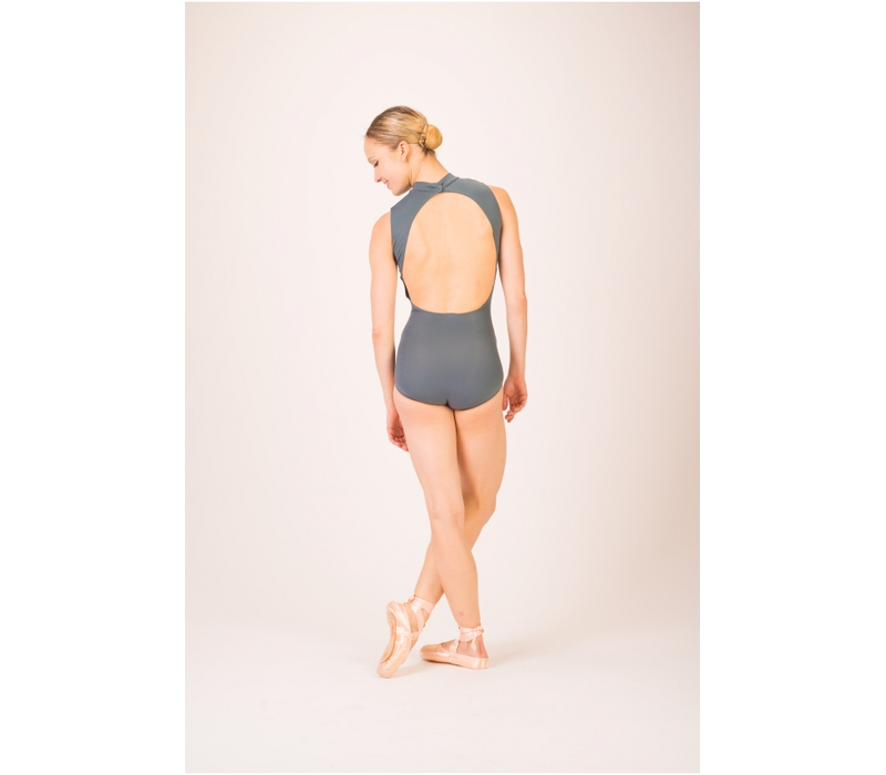 Capezio Polo neck leotard, Ballett-Trikot - Grauer getrockneter Salbei Capezio
