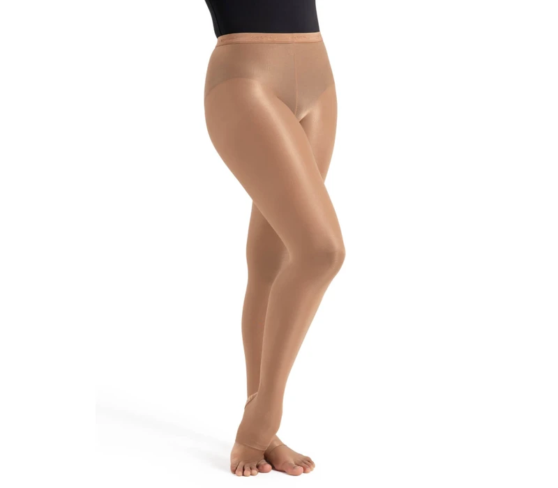 Capezio Ultra Shimmery, Glänzende Steg-Strumpfhose - Toast Capezio